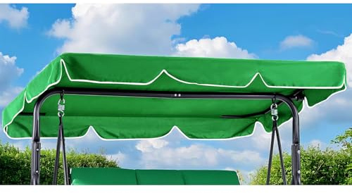 DSWCKNVK Toit de Balançoire Hollywood Imperméable,Canopée Balancelle pour Balançoire Hollywood avec Fastening Tape,Hollywood Balançoire Auvent de Jardin avec 4 Tunnels Réglables (Grün)