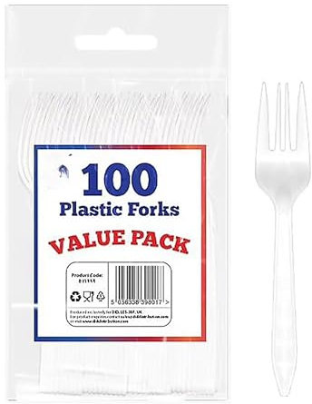 How 100 Premium White Forks, Heavy Duty Forks, Microwave-Safe Solid Tablefork, 6 Long Cutlery Set Washable & Reusable