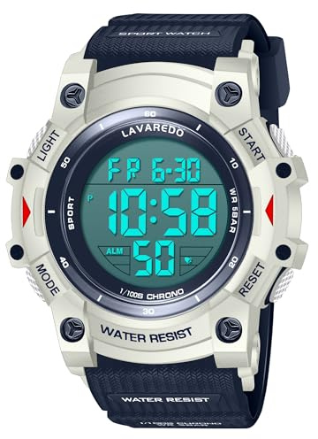 Timever Orologio Uomo,Orologio Digitale con Sveglia,Cronometro,Data,Luce,Orologio Sportivo con Cinturino in Silicone,Resistenza all'acqua Fino a 5 ATM