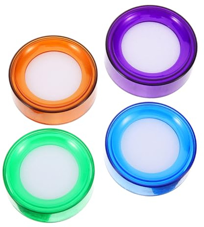 ULTECHNOVO 4Pcs Finger Moistener Sponge for Cashiers Ergonomic Desktop Finger Wetting Tool for Counting Money Sorting Papers and Documents Includes Green Purple Sponges