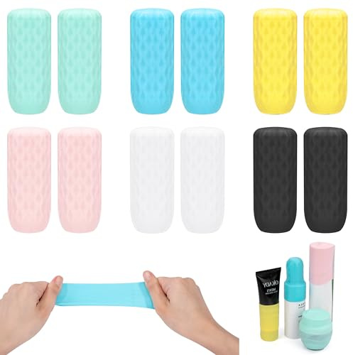 Songella Manicotti da Viaggio in Silicone Accessori da Viaggio per Contenitore Manicotti per Borraccia Riutilizzabile 12 Pezzi per Shampoo