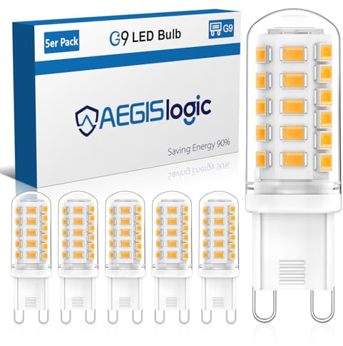 G9 LED 3W Glühbirne, 5er Pack 500LM G9 Birne Ersatz Lampen für 40-50W Halogen Leuchtmittel, AC 220-240V, Kein Flackern, 360° Abstrahlwinkel, Energieeffizient und Langlebig (2700K Warmweiß 5er Pack)