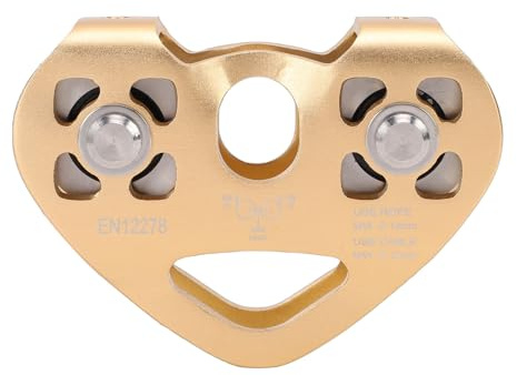 Asixxsix Carrucola per teleferica, 30 kN in acciaio inox, doppia puleggia a velocità doppia con doppi cuscinetti, per soccorso con fune, arrampicata, teleferica in giardino