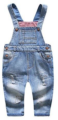 KIDSCOOL SPACE Bebé y niño/niña Peto de mezclilla azul, mono de jean,Azul,2-3 años