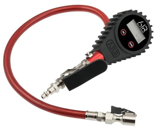 ARB ARB601 Digital Tire Pressure Gauge with Braided Hose and Chuck, Inflator and Deflator 25-75 PSI Readings
