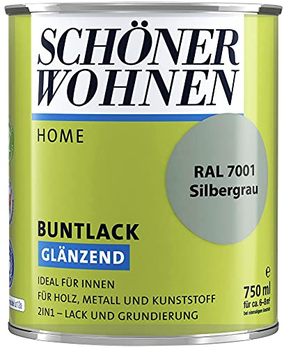 DurAcryl Buntlack Silbergrau 750 ml RAL 7001 Glänzend Schöner Wohnen