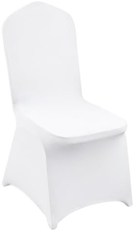 VEVOR 150 Pcs White Chair Covers Polyester Spandex Chair Cover Stretch Slipcovers for Wedding Party Dining Banquet Flat-Front Chair Cover