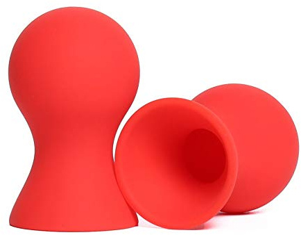 Silikon Runde Nippelsauger Brustpumpe Brustwarzensauger Weich Sex Spielzeug Erotik Nippel Sauger für Frauen - Klein (Rot)