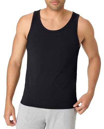 Hanes Originals Tri-Blend Top, Lightweight Men, Sleeveless Tank Shirt, Black