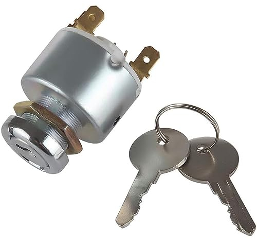 Greluma 1 Pieza Cerradura de encendido del coche,interruptor de encendido del interruptor de arranque del motor universal de 12V,interruptor de encendido/apagado de 3 posiciones con 2 llaves