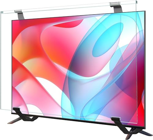 Qoosea 55 Zoll TV Bildschirmschutz - HD Klar, Acryl Schutzpanel für Fernseher mit Einpunkt-/Zweipunkt-Ständer, Wandmontage & Computermonitore
