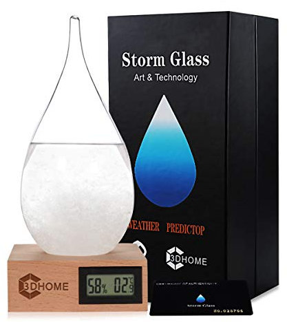 3DHOME Storm Glass Water Drop Shaped Crystal Ball Décoration de Noël Tempête Météo Précédent Station météo Mode Creative Bureau et Décoration de la Maison (XX-L)