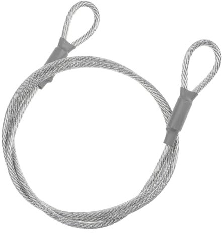 1.2 m Stahlseil mit ösen, Sicherheitskabel Silber Schlaufenkabel Edelstahl Drahtseil mit ösen Langlebig Drahtseil Kabelschloss für Terrassenmöbel Fahrrad Diebstahlsicherung, Fahrradanhänger