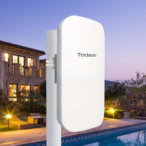 TODAAIR Outdoor WiFi Extender | Repeater & AP Mode｜IP65 Weatherproof | Up to 300Mbps WiFi Repeater | Easy Set Up WiFi Repeater Wireless Signal Booster with Ethernet Port | WiFi Extender Outdoor