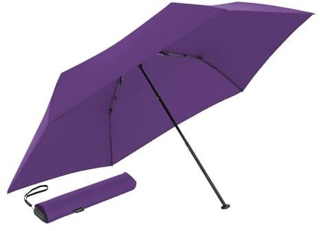 Doppler Taschenschirm Zero,99 Flat I Ultra leichter Regenschirm in Royal Purple I Kleiner Schirm I Mini Regenschirm I Leicht zu Öffnen I Flach & kompakt I Taschenregenschirm windproof