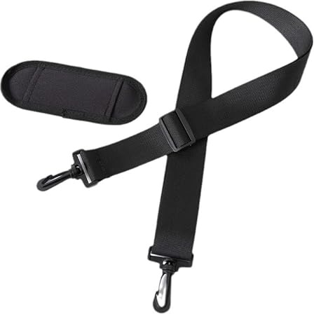 KOZOY correa para el hombro para bolsa, color negro, ajustable de nailon con gancho, hasta 160 cm, para cámara y ordenador portátil