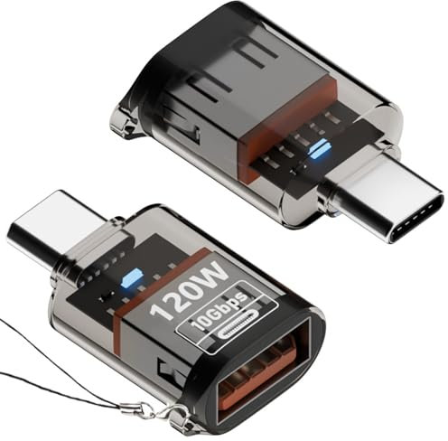 Mepsies Adaptador USB C a USB (2 Pack), Adaptador USB a Tipo C, USB 3.2 Gen2 10Gbps de Alta Velocidad Convertidor Cable OTG, Compatible con MacBook Pro/Air, iPhone 16/15, Samsung Galaxy, Negro