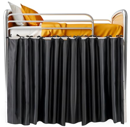 Calm&Cozy Blackout Curtain for Bottom Bunk – 1 Bunk Bed Curtain, Easy Tie-On, No-Drill, Fits Twin Loft & Dorm Beds, 100% Polyester, Canopy Cover, Privacy Curtain, Blackout Panel, Study Nook
