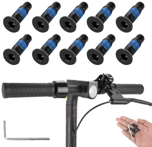 JUGUTA 10 Piezas Tornillo Patinete Eléctrico Para M3-65 Pro 2 1S Mi-3, Reemplazo Para Poste De Mango, Componente Para Patinete Eléctrico Con 1 Llave Hexagonal Interna