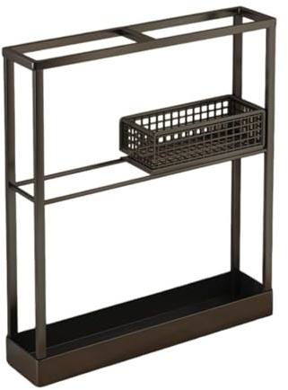 YunJove Paragüero Estante para Paraguas Soporte de Pie Contenedor de Almacenaje de Metal Robusto con Base Ventilada Adecuado para Vestíbulos de Hotel Y Oficin, Negro, Individual