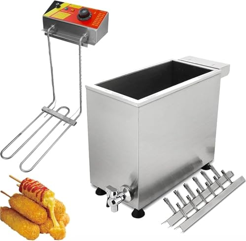 Macchina Automatica Commerciale per Corn Dog, Macchina Multifunzione per Hot Dog da 3000 W, friggitrice per Hot Dog al Formaggio di Grande capacità da 25 Litri, per Hot Dog al Formaggio e Mozzarella