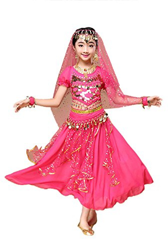 Vestito da danza del ventre per bambini, ragazza, costume da ballo, top + gonna