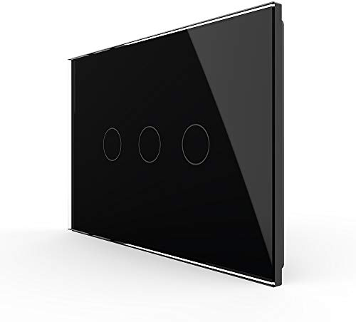 LIVOLO Interruttore della Luce con Indicatore LED Touch Switch con Pannello in Cristallo Toccare Interruttore a parete per Illuminazione Domestica,3 Gang 2 Way,C903S-12