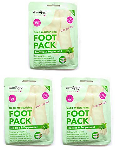 Derma V10 Foot Pack - Pack of 3 (Tea Tree & Peppermint)
