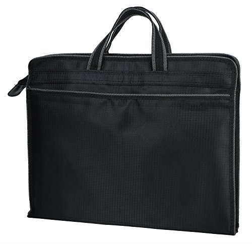Sacoche pour Dossier, Sac d'Affaires Multifonction Porte-documents Grande Capacité Sacoche d'Affaires à Fermeture Eclair en Oxford Sac Rangement Dossiers B4 Documents pour Bureau Voyage Commercial
