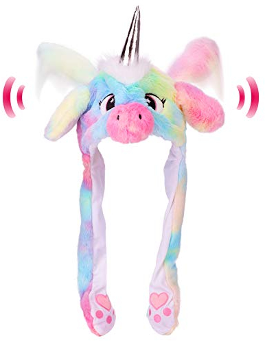 Cuteoy Cappello a forma di animale, orecchie di peluche, per travestimenti, cosplay, feste per bambini (unicorno)