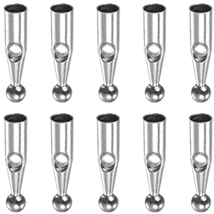 sourcing map Ombrello coda testa perline metallo ombrello componenti per ombrello pieghevole parte copertura, Tonalità argento, 19mm x 3mm