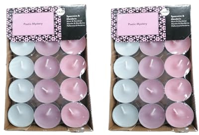 Teelichter Duft 2x30 Stück (60 Teelichter) -Brenndauer: 4,5 Std, Rußfrei - für Windlicht, Teelicht-Glas, Kerzenständer - Weihnachten, Geschenk, Deko, Gastro (Rosa- Duft: Pfefferminze & Mandarine)