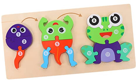 1 Satz Puzzle rätselbuch laubsägen für Frühpädagogik animanimals Geschenkidee Spielzeugtiere stapeln Lernspielzeug Rätsel zum frühen Lernen hölzern Colorful Toyvian