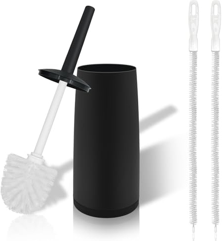 DLAIMI Toilet Bowl Brushes and Holder Set for Bathroom,Toilet Brush with No-Slip Grip and Heavy Duty BristlesSink Cleaning Brush&Crevice Gap Cleaning Brush