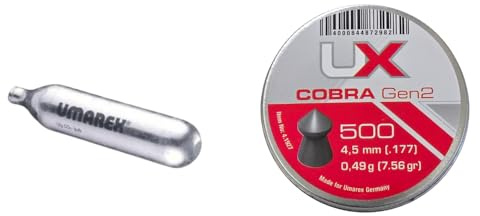 10 BOMBOLETTE CO2 Soft Air Gas 12G per Pistola CO2 CON 500 PALLINI PIOMBINI cobra CAL 4 5 4,5 4.5