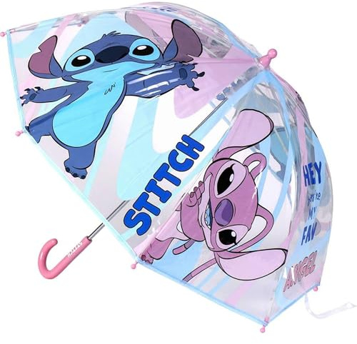 Disney-paraply för barn med frost, Musse och Mimmi och Stitch – barnparaply vind- och vattenfast med färgglad design och ergonomiskt handtag