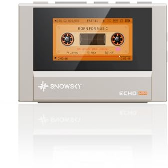 SnowSky/FiiO Echo MINI HiFi Bluetooth MP3 Player, 15Hours Playback, Independent Volume Control with 3.5mm/4.4mm Headphones Outputs (Titanium Gold)