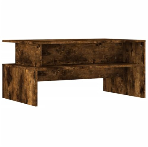 vidaXL Coffee Table, Centre End Table for Living Room Hallway, Accent Console Sofa Table for Decorative, Modern Style, Smoked Oak Engineered Wood