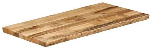 Eleganz Mesa maciza con borde de árbol 100 x 60 x 3,8 cm de madera de mango rugosa – Acabado natural para decoración rústica