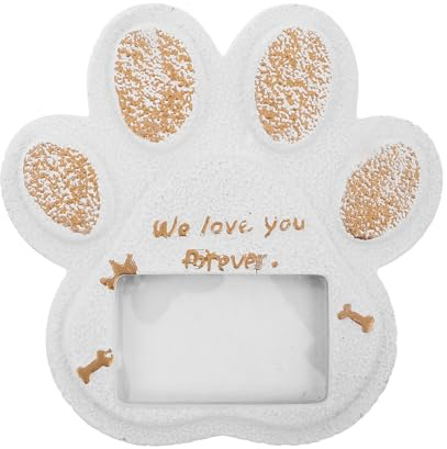 SMASOLO Lapide per Animali Domestici in Pietra Resistente da Esterno, Pietra Commemorativa per Cani Forma a Zampa, Marcatore per Sepoltura in Giardino, Memoriale per Ricordo Animali