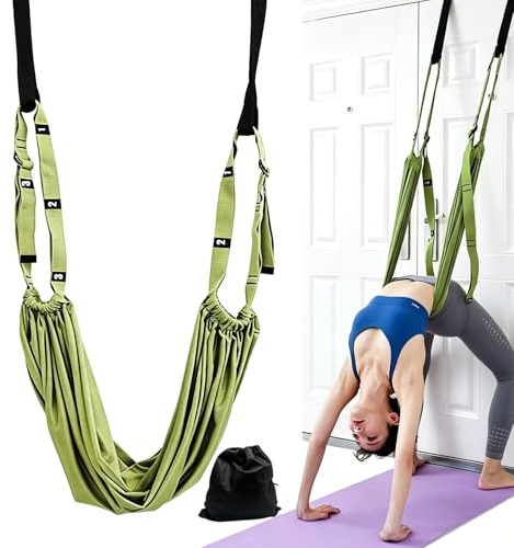 Hoypeyfiy Sky Blue Yoga Fitness Stretching Strap, Adjustable Yoga Stretch Band, Wide Strap Leg Stretcher, Ideal for Home Workouts, Rehabilitation, and Dance Practice