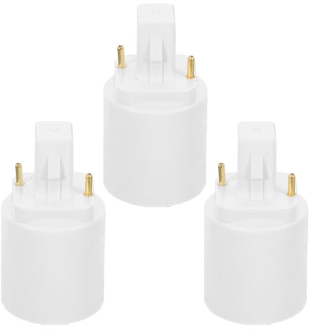 ABOOFAN Adattatore Installazione Comoda 3 E27 Lampadina G24d a Base a 2 Pin in Rame Nichelato per Uffici