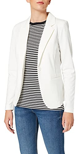 ICHI IHKATE BL Blazer Chaqueta Corta para Mujer, con un botón, con elástico y Cuello de Solapa, Cloud Dancer (10111), XS
