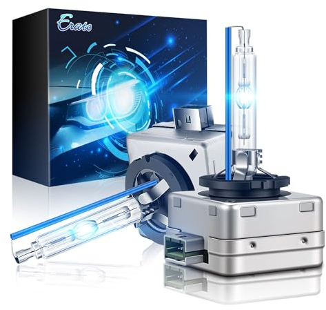Erato D3S Xenon Lampadina allo xeno, 35W 8000K blu Bianco 12V HID Kit Xeno Lampada a Scarica Super Luminosa High Low Beam di Ricambio per i Auto Fari, 2 Lampadine