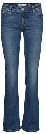 VERO MODA Vmsylvia LR Bootcut Jean Gu3421, Bleu foncé Denim, 34 FR/XS/L Femme