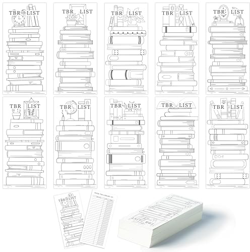 COcnny Reading Tracker Log Bookmarks - 100pcs Read List Book Mark for Reading Lovers, Color Your Own Timer Bookmark Bulk, Cute Bookish Items Study Records Tracker for Teacher Student Classroom Library