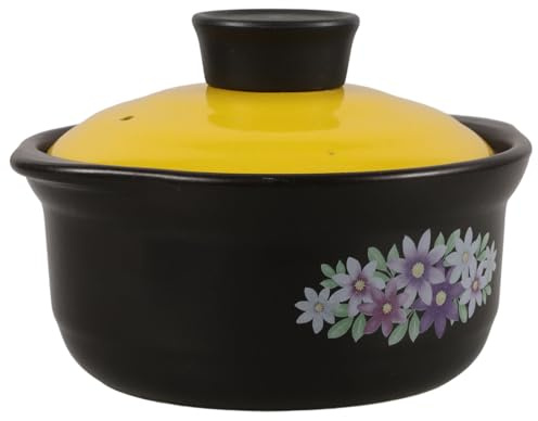 Ciieeo Casseruola Pentola Di Terracotta Ciotole In Ceramica Con Coperchio 1. 3L Di Cottura Pentola Antiaderente Per Zuppe Pentole Piano Cottura Piatto Da