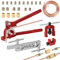 efuturetime Kit Outils d'évasement de Tuyaux de Freins Embout Simple, Outils de Conduite Freins avec 7,6 m Tuyau Frein, Cintreuse Tube 0-180°, Mini Coupe-Tuyaux, 16 Raccords et 4 Connecteurs