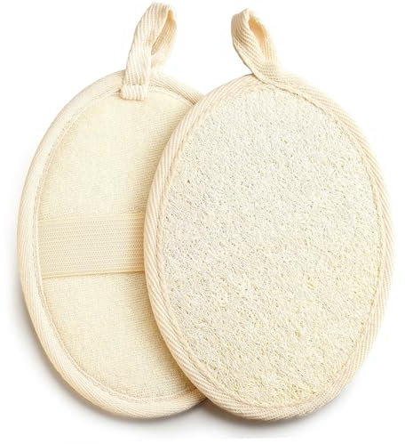 2 Stück Wiederverwendbar Natürlicher Luffa Sponge,Peeling Körper Wäscher, umweltfreundlichem und biologisch abbaubarem dusch schwamm, für Bad Und Dusche