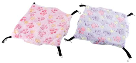 Durlo st. dubbelskiktad hängmatta i bur, mjuk flanellgunga för marsvin, iller, ekorre, igelkott etc. (rosa, lila)